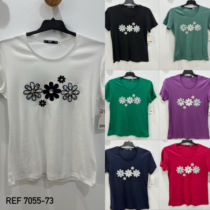 Camiseta mujer estampada FLOR 7055-73