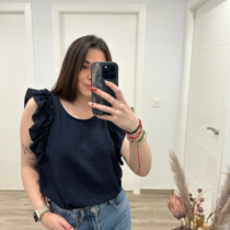 Camiseta mujer con detalle volante 24193