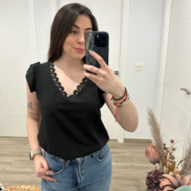 Camiseta mujer con detalle puntilla 7588
