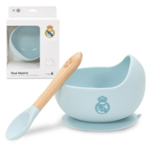 Cuenco con ventosa + cuchara de silicona REAL MADRID Ref.RMSI001 Interbaby