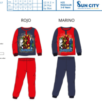 Pijama largo interlock algodón AVENGERS 20079 Suncity