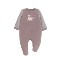 Pelele terciopelo bebé NIÑA manga larga DA25W014 DON ALGODON