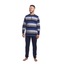Pijama hombre invierno estampado 83901 (Tallas especiales)