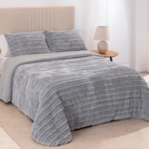 Edredón sherpa jacquard KIEVA Karamelo