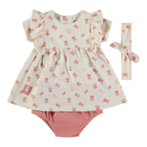 Conjunto 3 piezas niña (vestido+braga+cinta) 160443 BABYBOL
