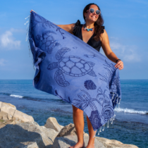 Fular fouta de playa estampado tortuga 07716 YUMA