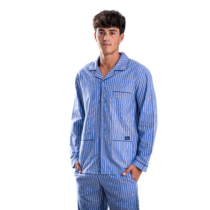 Pijama verano largo hombre popelín PV26343 PRIVATA