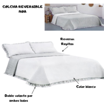 Colcha Bouti doble VOLANTE y REVERSIBLE modelo NOA (90 a 2M) DMATEO