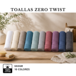 Toalla premium Zero Twist 550gr 100 algodón DMATEO